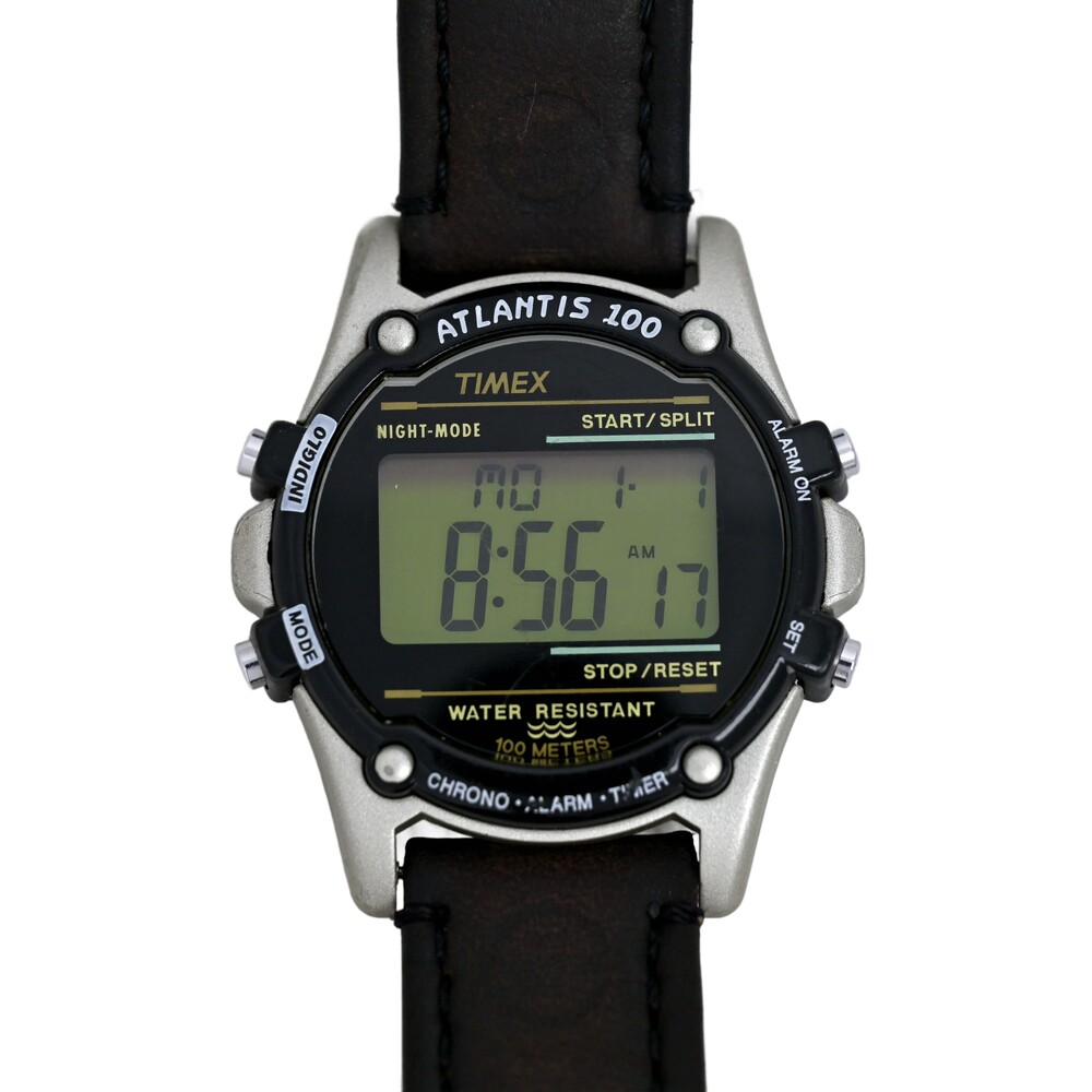 Timex Atlantis 100 Retro Watch 100m Water Resist 37mm Genuine Leather Strap